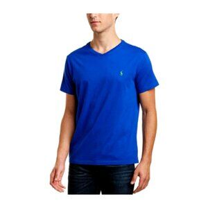 Polo Ralph Lauren V-Neck T-Shirt – Royal Blue with Green Pony Logo